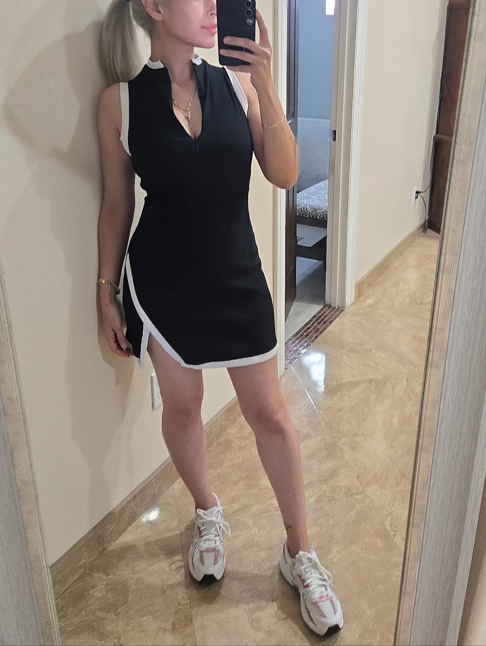 Erin Oprea Basics Zip Front Rib Dress